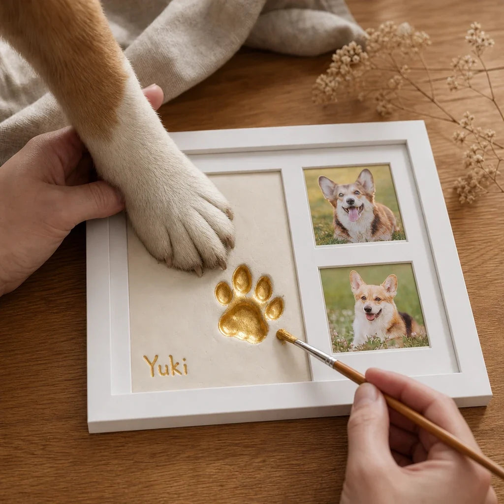 Pawprint Keepsake – Three-Window Paw Print Frame