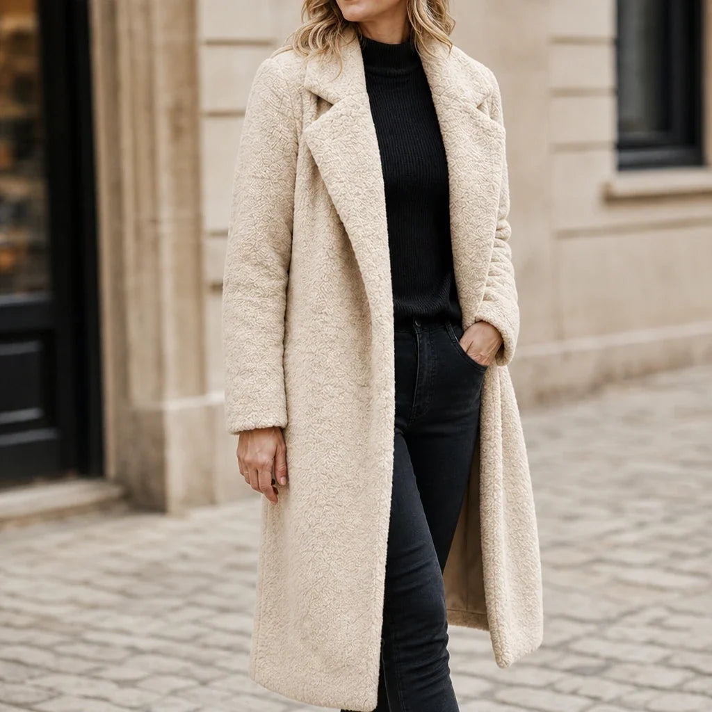 Veloura – Long Teddy Lapel Coat