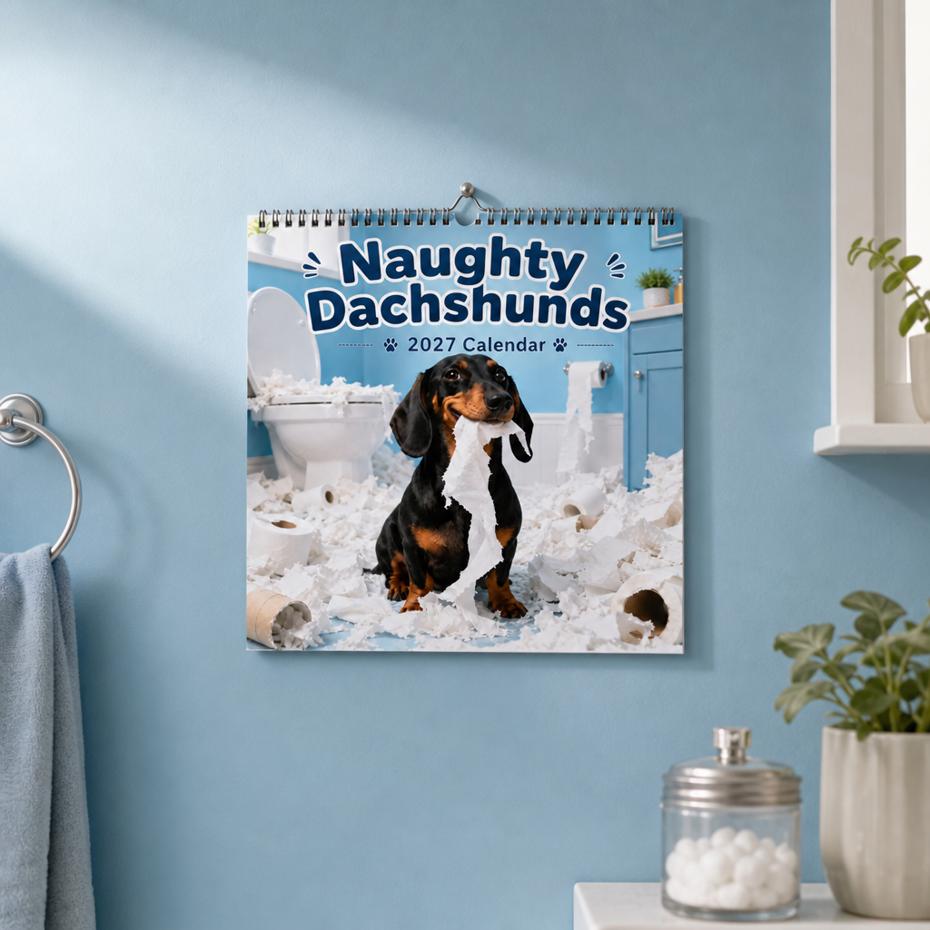 Naughty Dachshunds Dog Wall Calendar