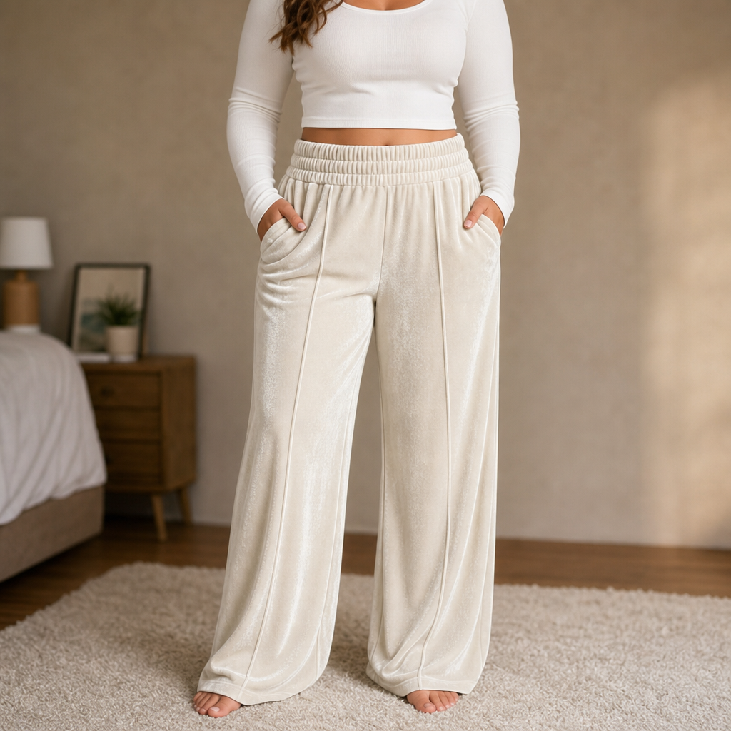 Velvara – Velvet Like Wide-Leg Trousers