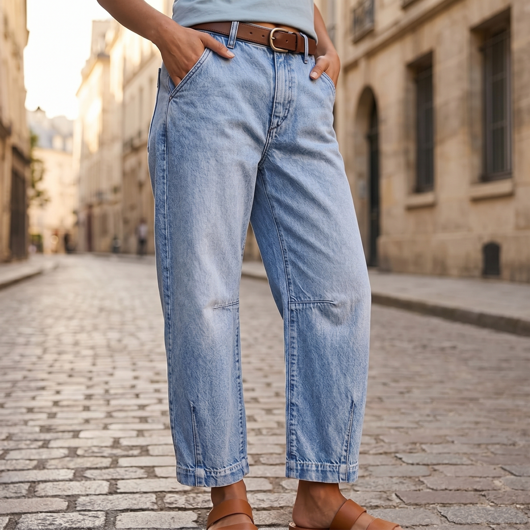 Lumière™ High-Waisted Cropped Barrel Jeans