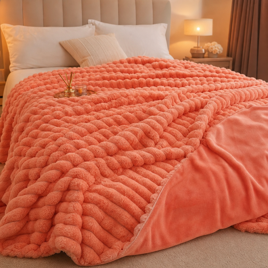 Plushwick – Two-Tone Reversible Rabbit Plush Blanket