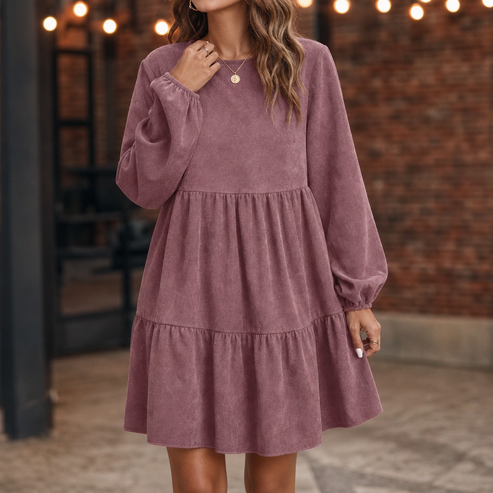 Velora – Long-Sleeve Tiered Dress