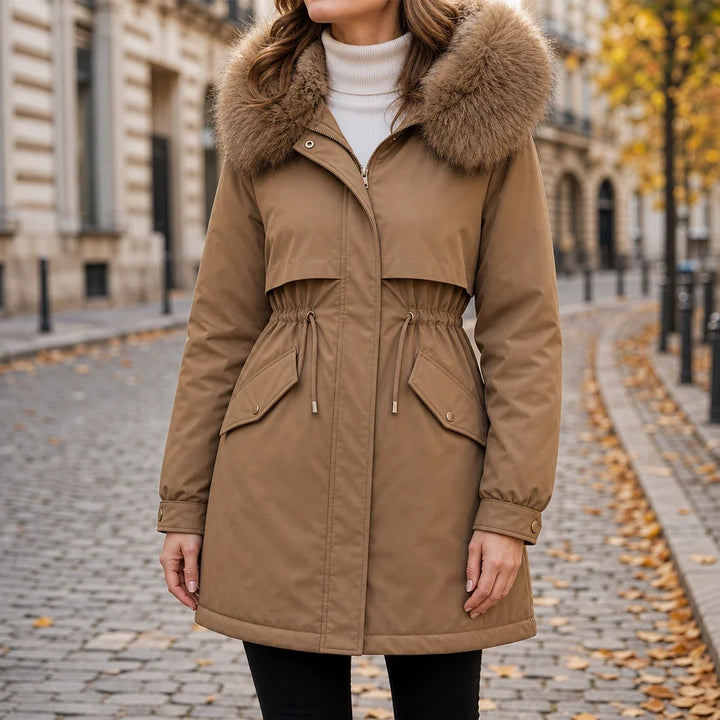Velora – Plush-Lined Mid-Length Parka