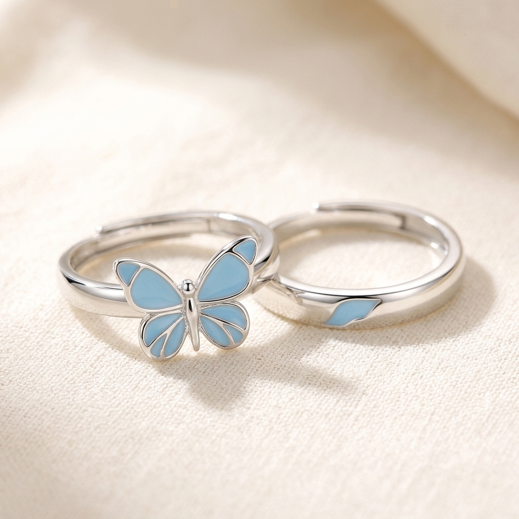 Wearbella™ - Glow-in-the-Dark Butterfly Couple Rings