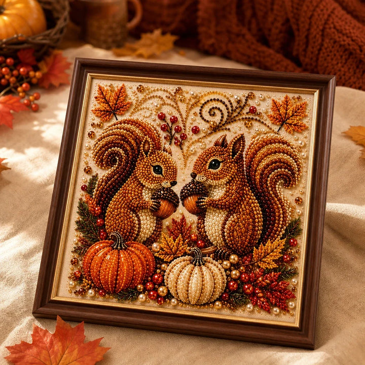 Harvest & Hearth – Pearl Bead Squirrel Diamond Painting Kit