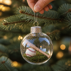 Seasonkeep – Baseball Acrylic Globe Christmas Ornament (2Pcs)