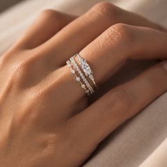 Marquisette – Marquise-Cut Stones 3-Piece Stacking Ring Set