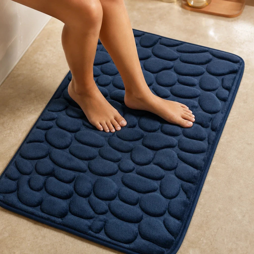 PebbleNest – Pebble-Textured Memory Foam Bath Mat