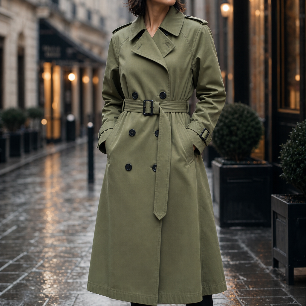 Mayfield – Double-Breasted Belted Long Trench Coat