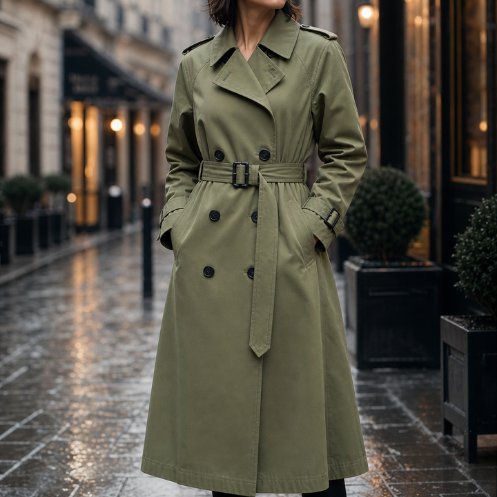 Mayfield – Double-Breasted Belted Long Trench Coat