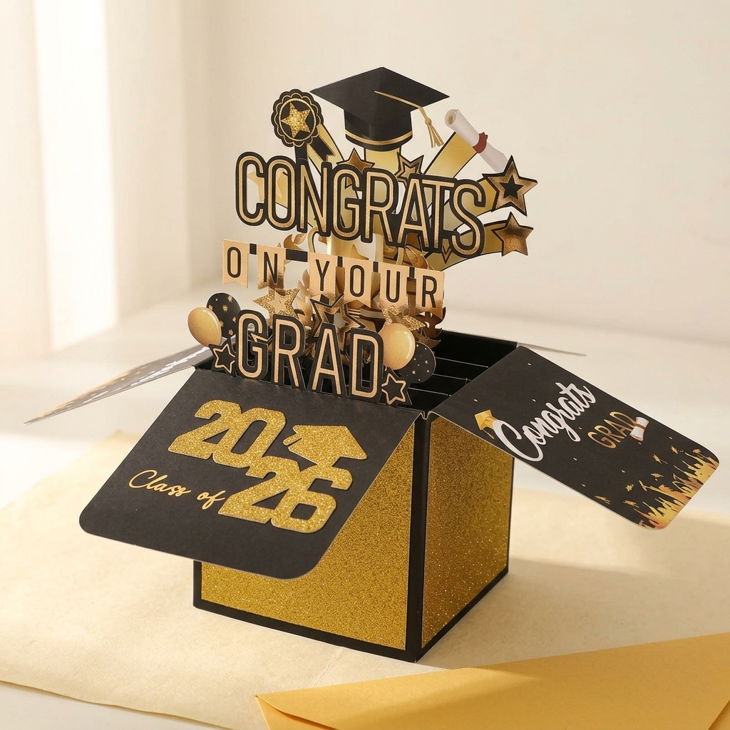 LumiCard™ - 3D Pop-Up Graduation Card for Class of 2026