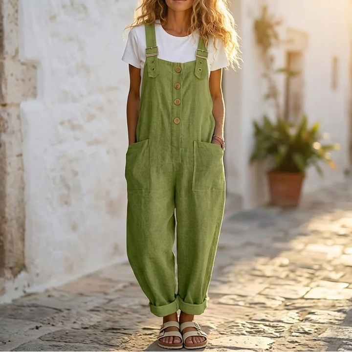 Slowlinen™ – Loose Button-Front Overalls