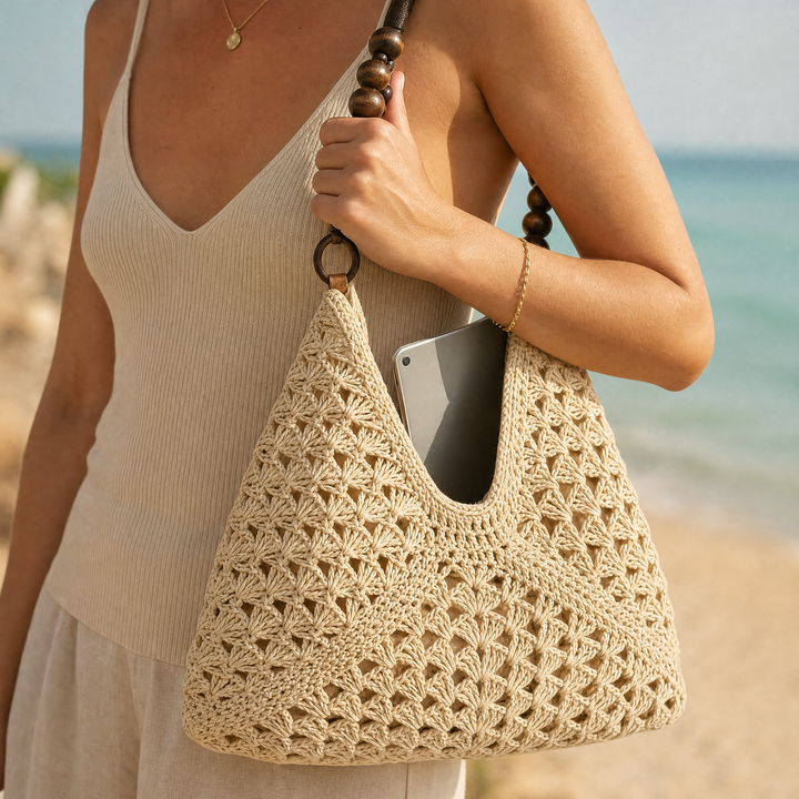 Solèra™ – Crochet Summer Tote with Hidden Lining