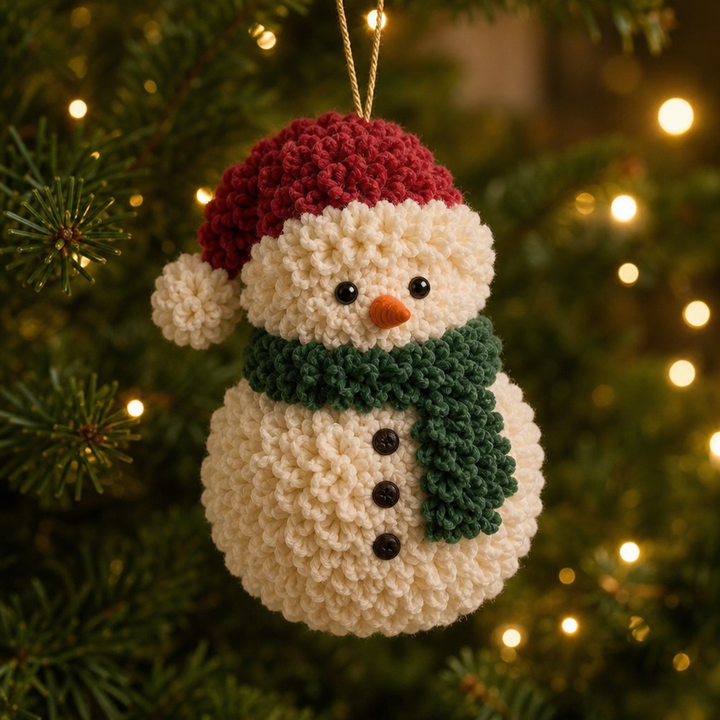 Tuftly – Fabric-Poke Snowman Christmas Ornament Kit