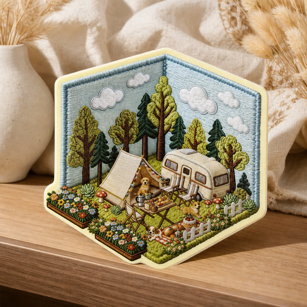 Stitchframe – Faux-Embroidery Fold-Out Camping Diorama Kit