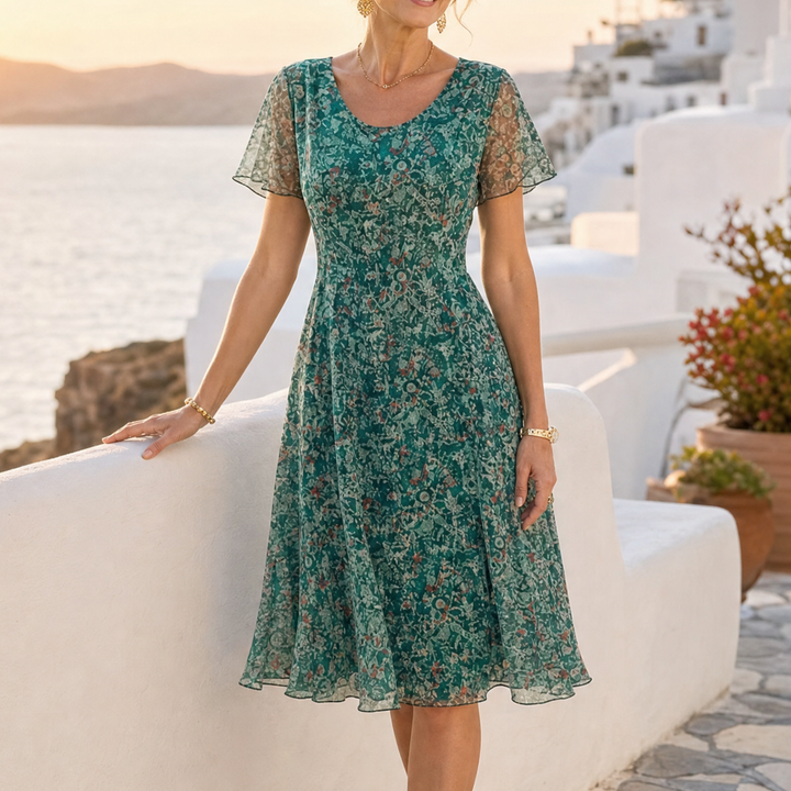 Kynara™ - Flutter-Sleeve Midi Dress for Easy Summer Elegance