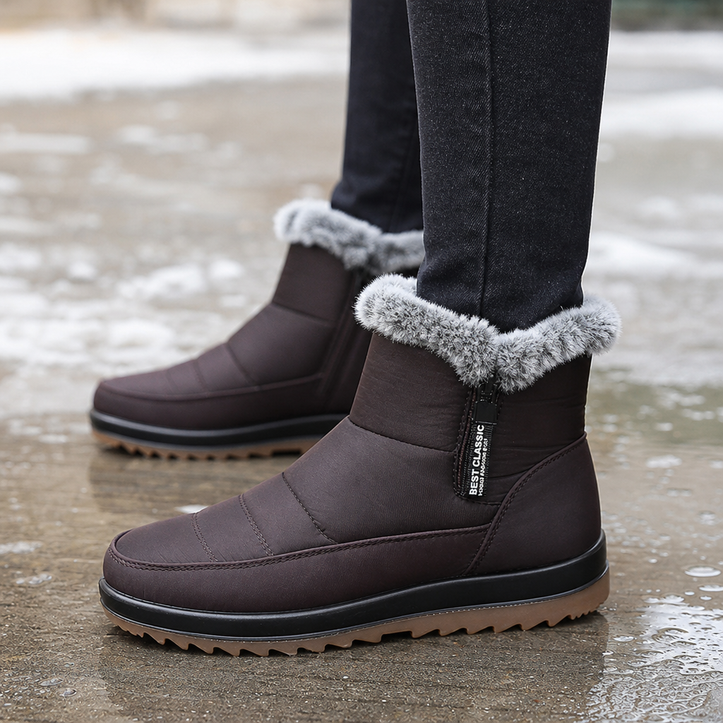 Warmalia – Faux Fur-Lined Waterproof Slip-On Snow Boots