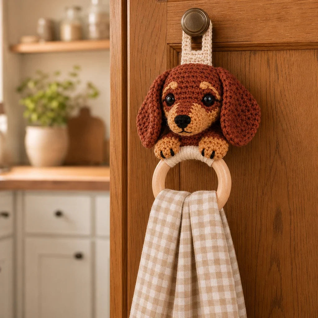 DoxieLoop – Dachshund Crochet Towel Holder Kit
