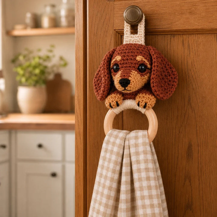 DoxieLoop – Dachshund Crochet Towel Holder Kit