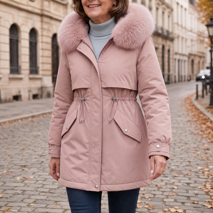 Plushora – Plush Hooded Mid-Length Parka