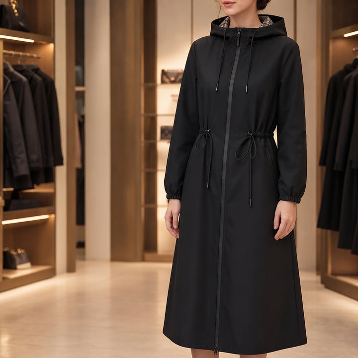 Windella – Hooded Drawstring-Waist Midi Coat
