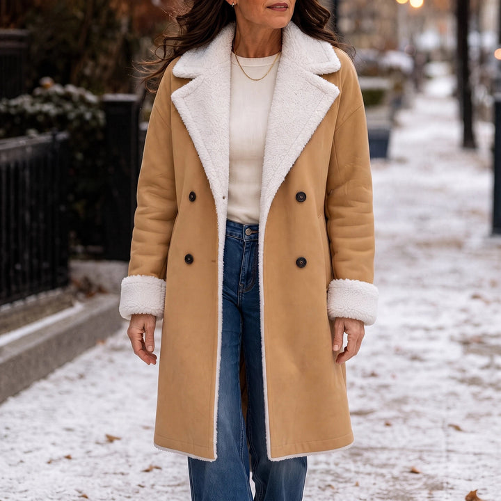 Everleigh – Camel Sherpa-Lined-Look Winter Coat