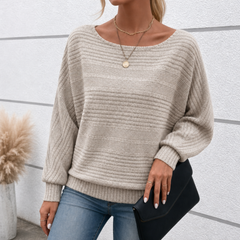 Mayfield – Striped Boat-Neck Long-Sleeve Knit Top