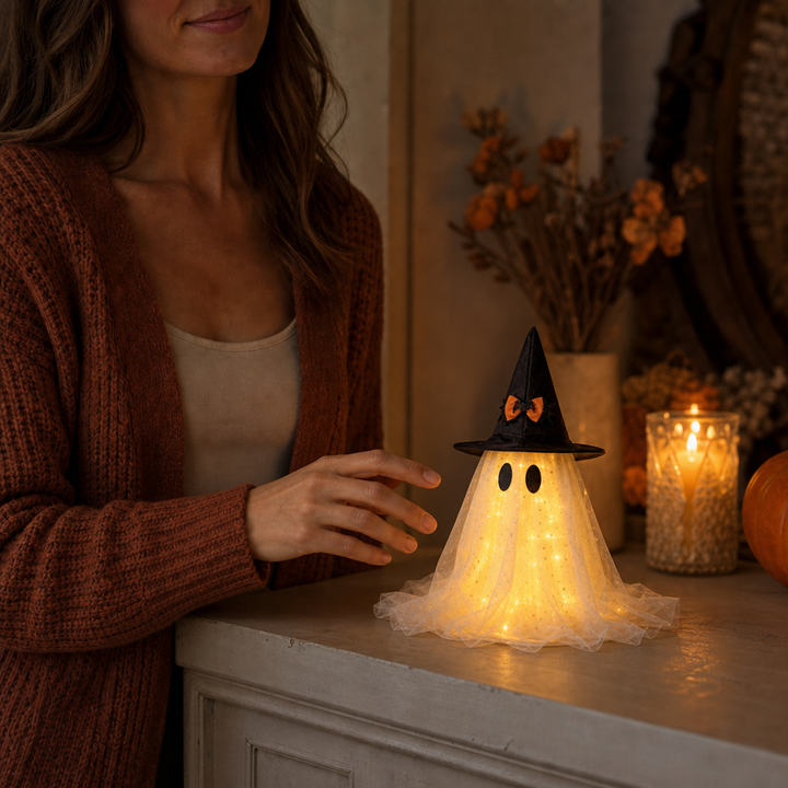 Glowraine – Sparkle Tulle Witch Hat Ghost Light