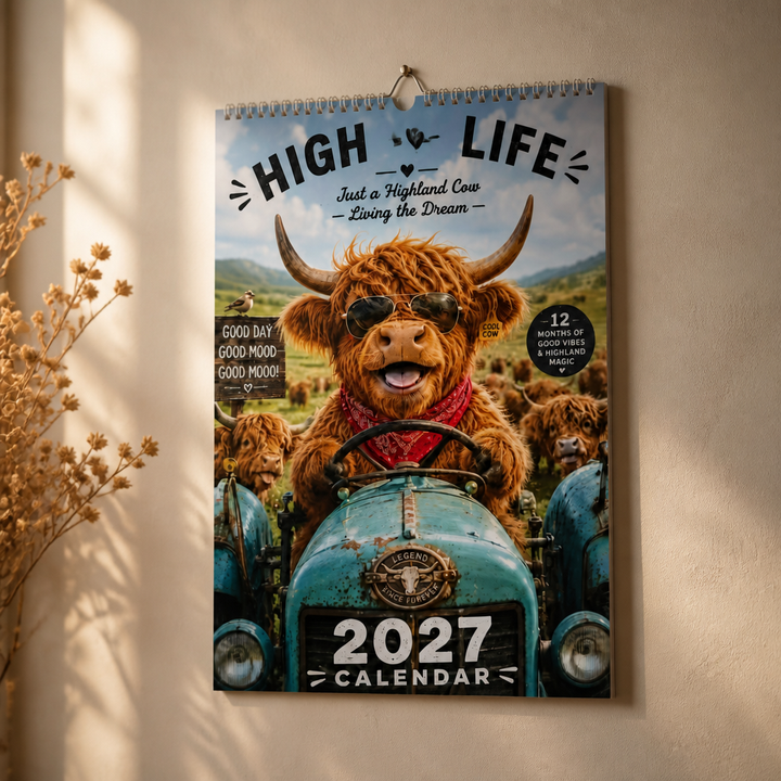 Mootsy – 2027 Highland Cow Wall Calendar