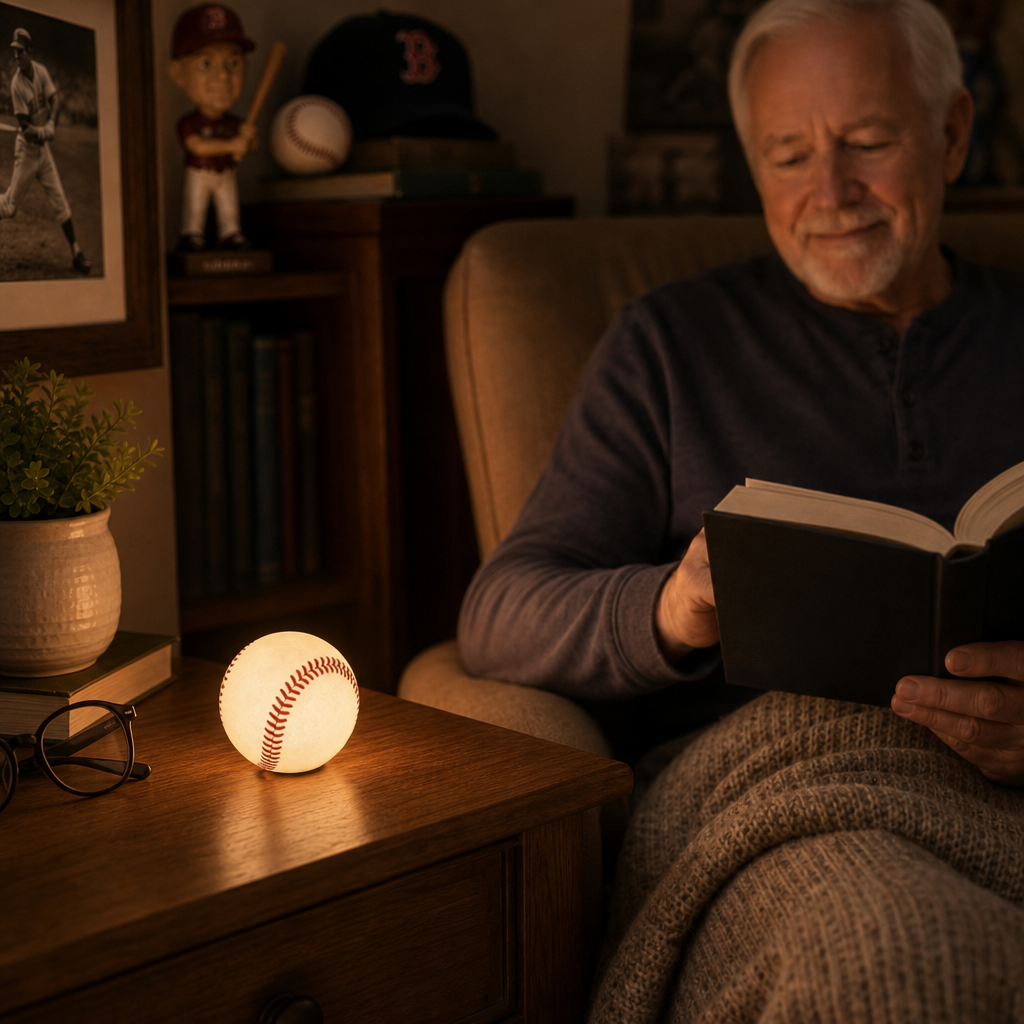 Home Plate Glow – Baseball Stitching-Look Night Light