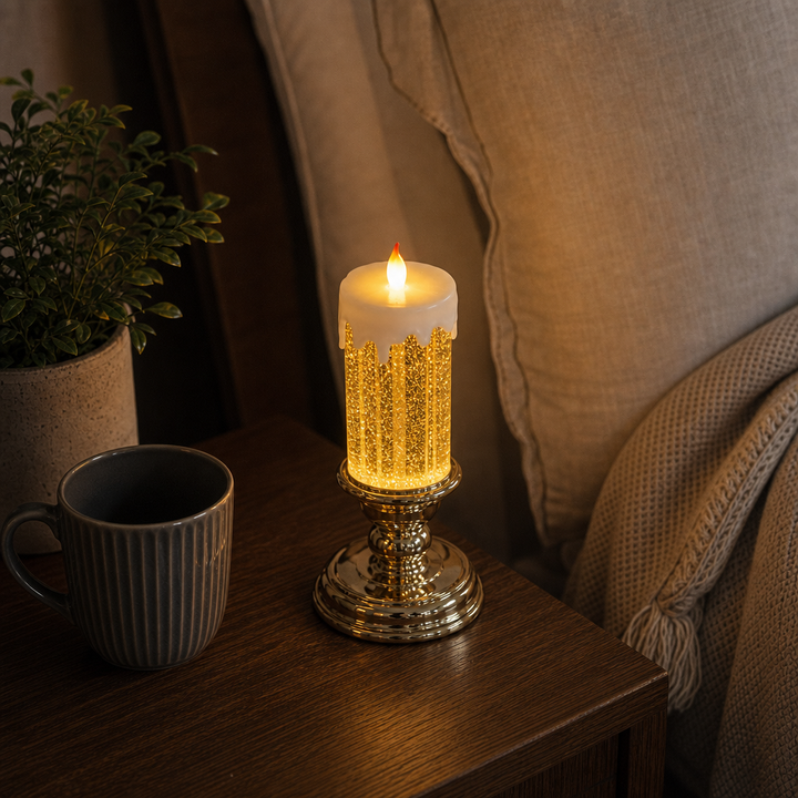 Glowlume – Swirling Glitter LED Glow Candle