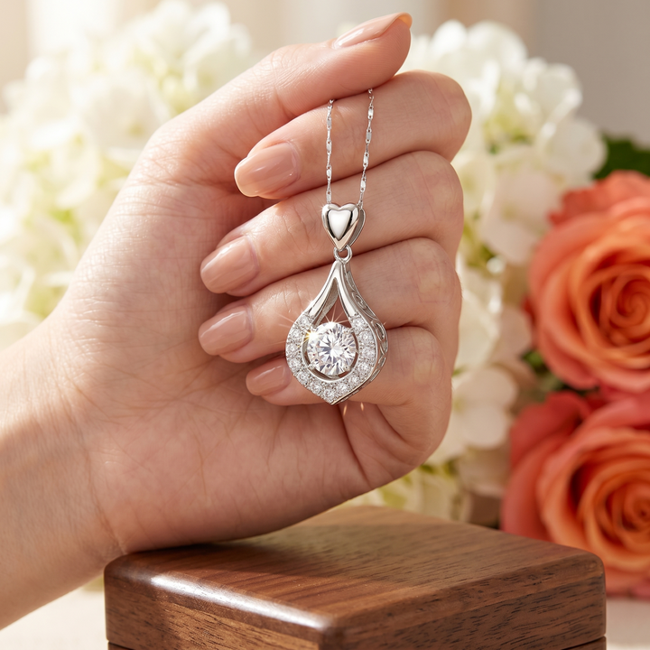 Lunavia™ – Dancing Stone Teardrop Pendant Necklace