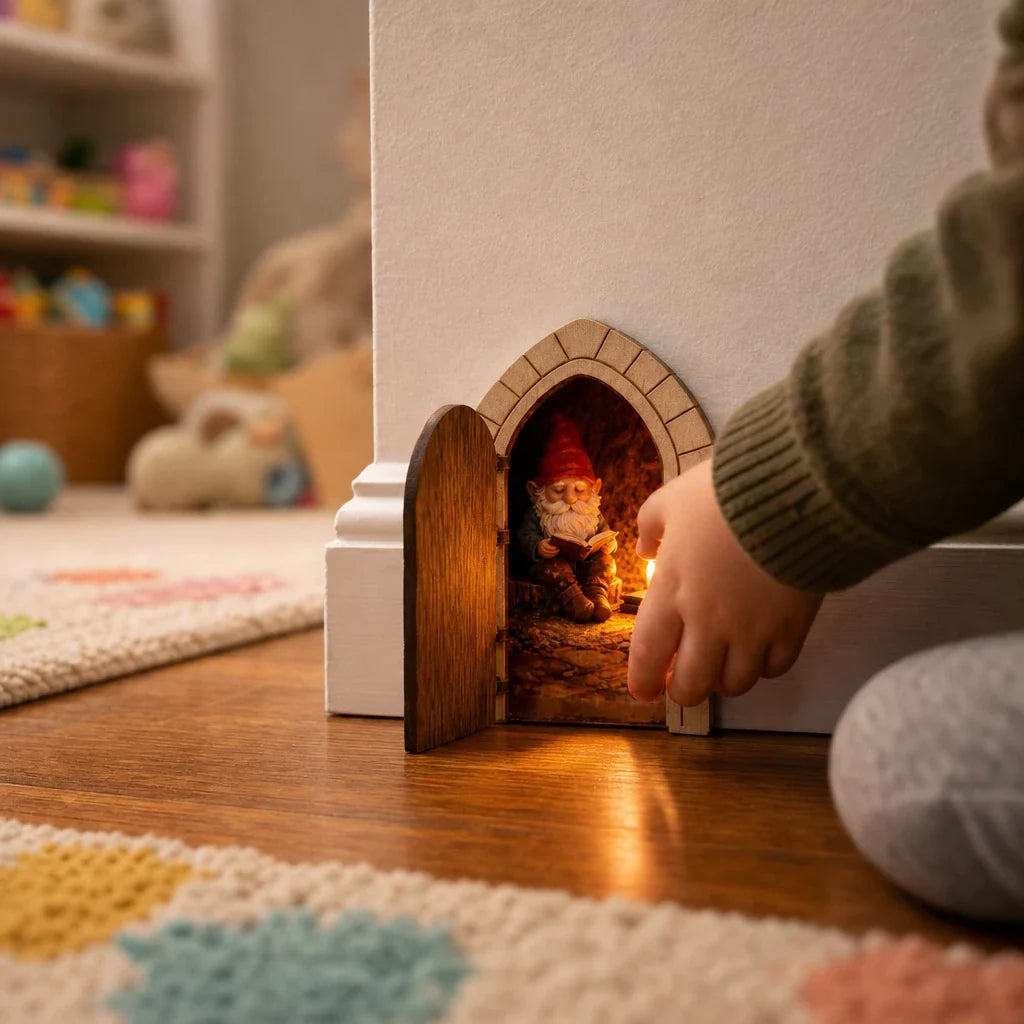 Hearthhollow – Illuminated Hidden Gnome Scene Miniature Door