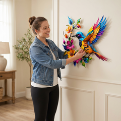 Bloomfinch™ – Hand-Painted Metal Hummingbird Wall Art