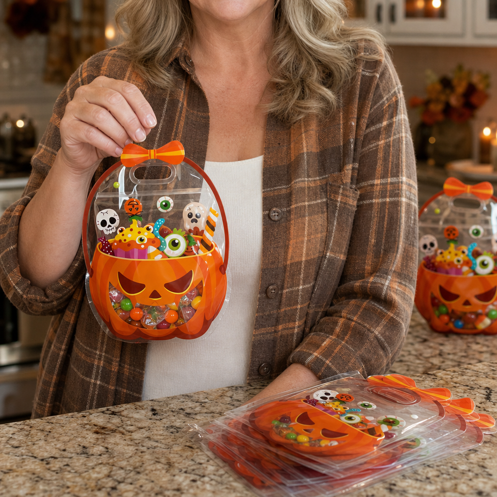 Glowkin – Transparent Zippered Pumpkin Favor Bags (30-pack)