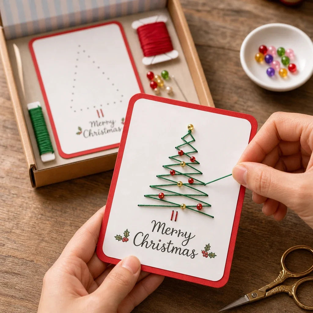 MerryStitch – Beaded Hand-Stitched Christmas Card Kit