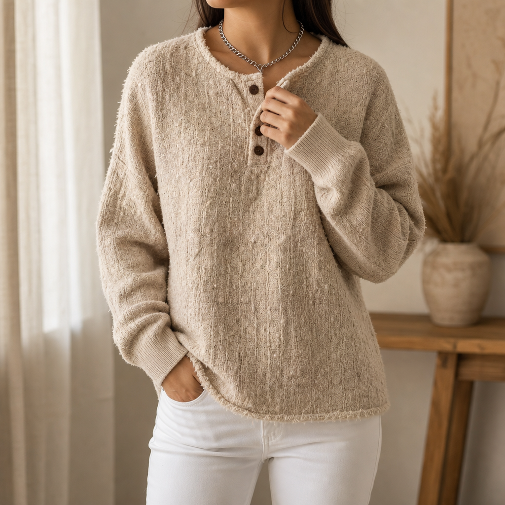 Marlwick – Chunky Knit Henley Sweater