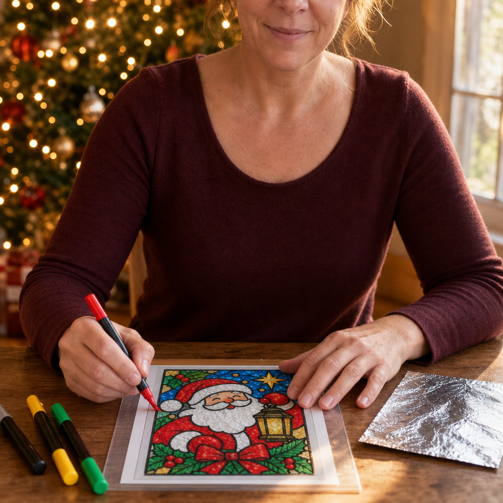 NoelGlow – Foil-Backed Christmas Stained Glass Art Kit