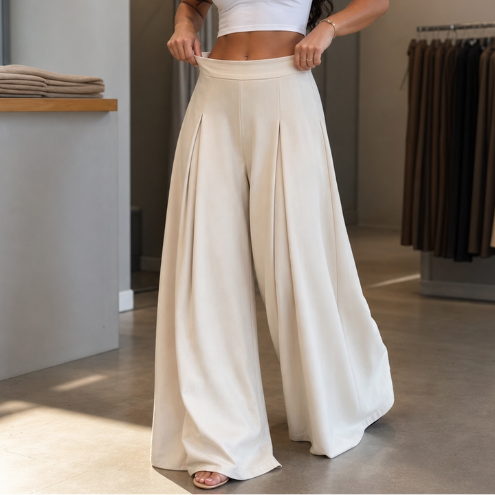 Velaform – High-Waisted Pleated Wide-Leg Trousers