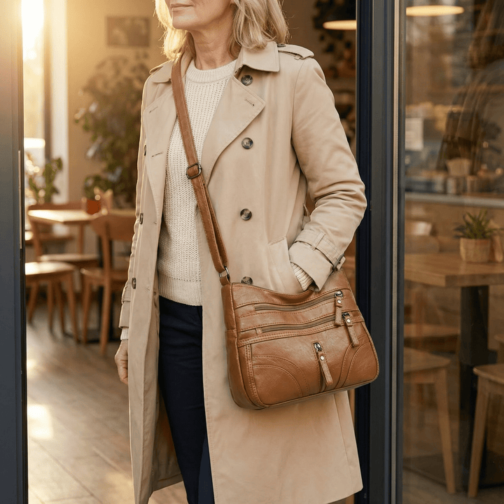 Caressa™ – Soft Leather Multi Pocket Crossbody Bag - Lark & Clover