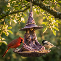 Willowspell™ Meditating Witch Bird Feeder