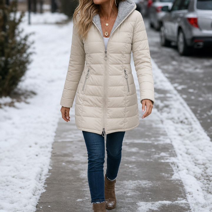 Wintervale – Plush-Lined Hooded Longline Puffer Coat