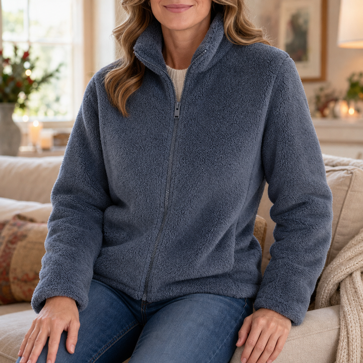 Velora – Plush Fleece Stand-Collar Jacket