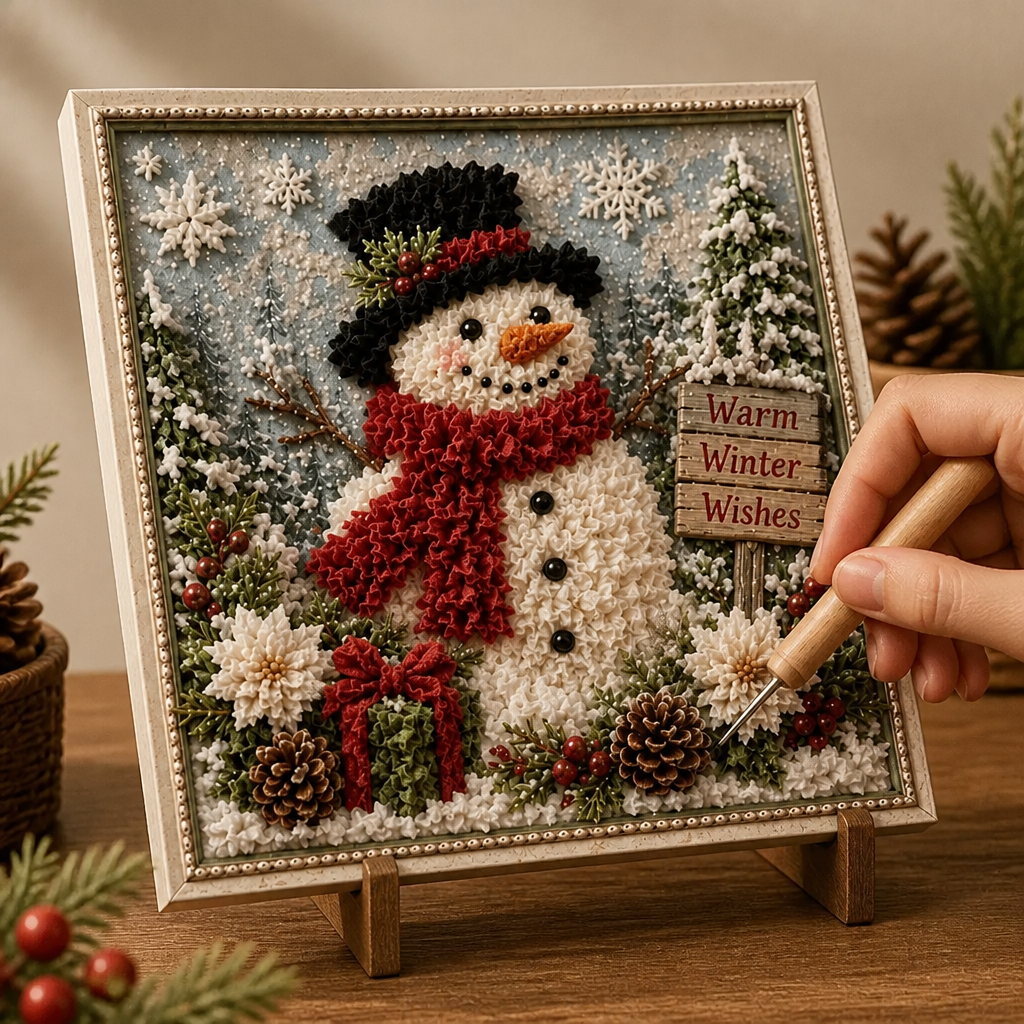 Foldery – Pre-Punched 3D Christmas Fabric Art Kit