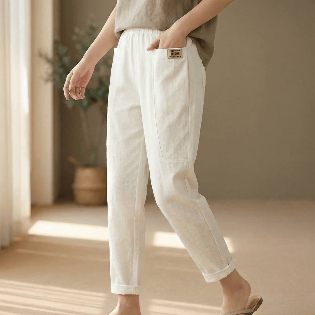 Linara™ – Cotton Linen Tapered Pants - Lark & Clover