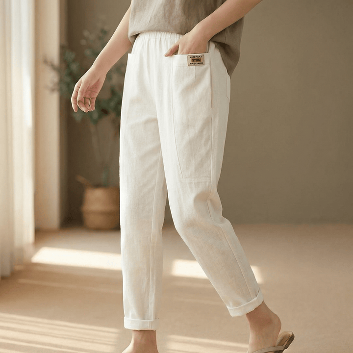 Linara™ – Cotton Linen Tapered Pants - Lark & Clover