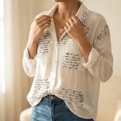 Letterelle™ – Handwritten Script Viscose Blouse
