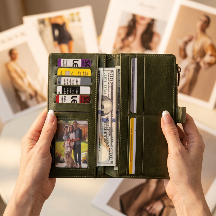 Veluna™ Long Wallet with Phone Pocket and Wrist Strap