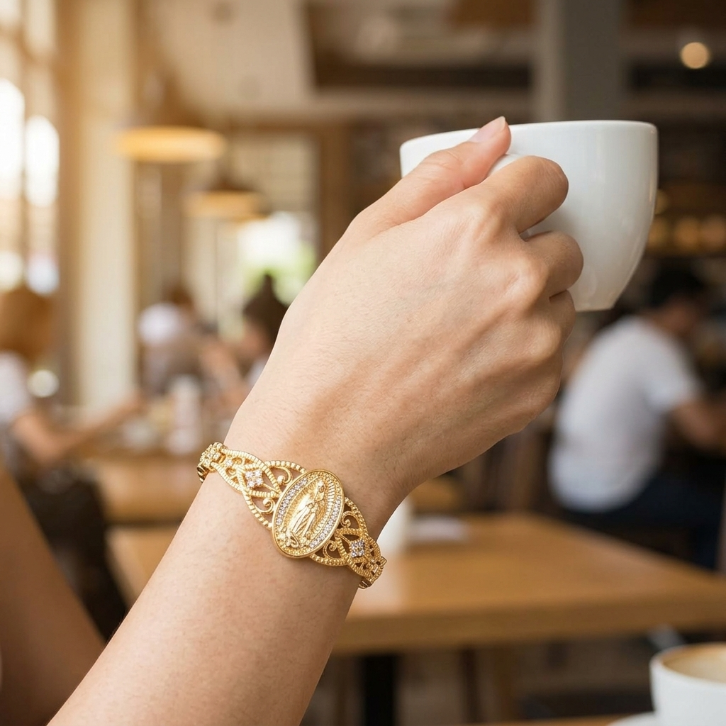 Sancta™ – Virgin Mary Filigree Bracelet